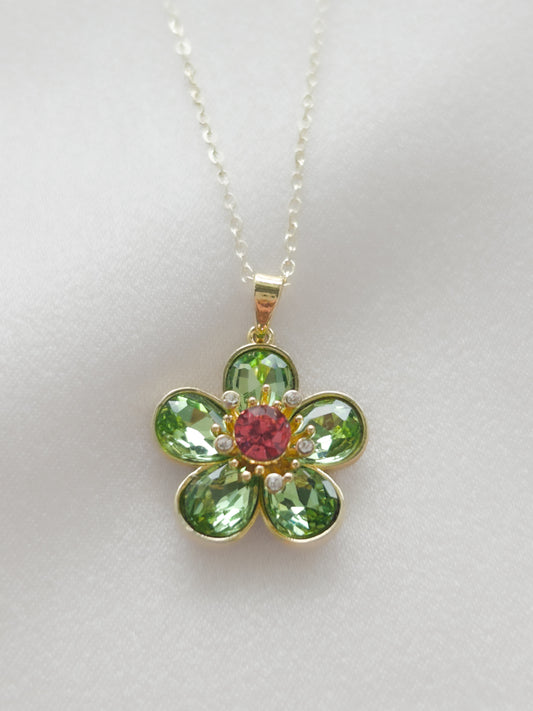 YEŞİL ÇİÇEKLİ KOLYE