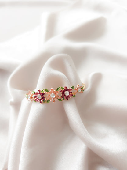 PEMBE ÇİÇEKLİ BİLEZİK