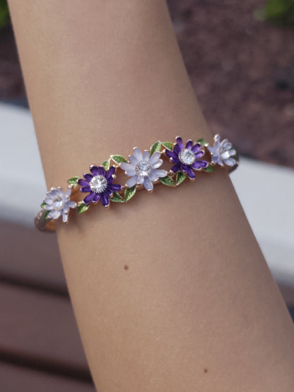 MOR ÇİÇEKLİ BİLEZİK