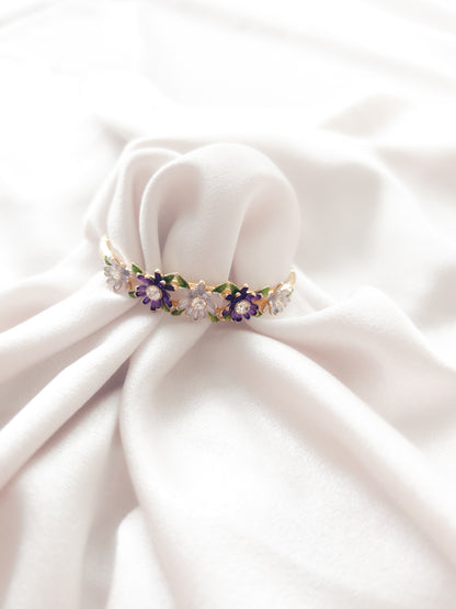 MOR ÇİÇEKLİ BİLEZİK